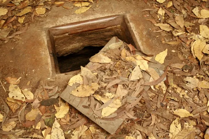 one exit of the cu chi tunnels, ho chi minh city, vietnam