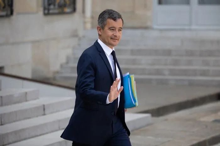 french minister of interior gerald darmanin leaves after a weekly cabinet meeting at the elysee palace in paris on may 4, 2022 photo by raphael lafargue abacapresscom , 808485 060 paris france