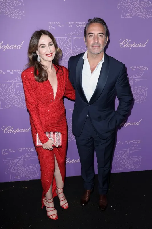 elsa zylberstein and jean dujardin attending the cannes 75 anniversary dinner during the 75th annual cannes film festival at on may 24, 2022 in cannes, france photo by david boyer abacapresscom