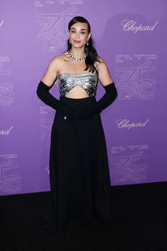 camelia jordana attending the cannes 75 anniversary dinner during the 75th annual cannes film festival at on may 24, 2022 in cannes, france photo by david boyer abacapresscom