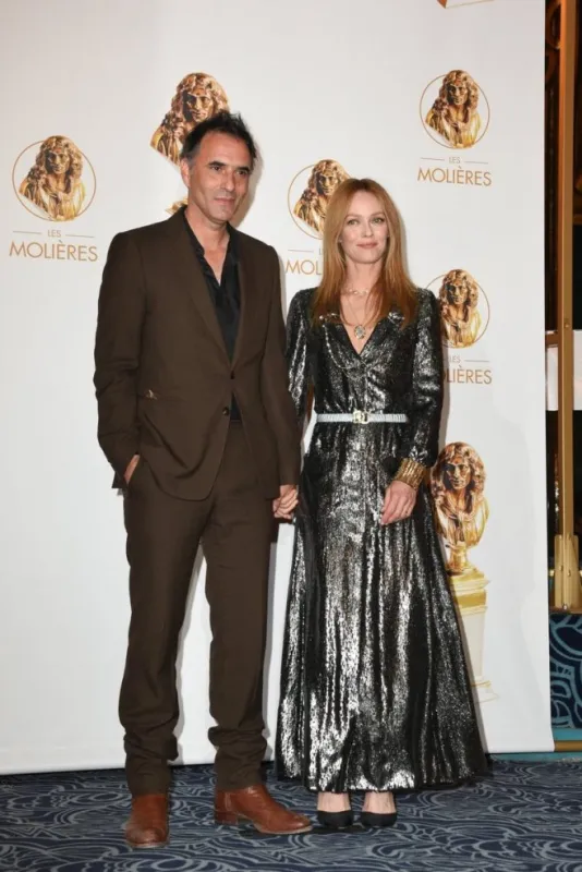 samuel benchetrit and vanessa paradis arriving to the 33rd molieres awards ceremony of french theater held at the folies bergeres in paris, france, on may 30, 2022 photo by mireille ampilhac abacapresscom