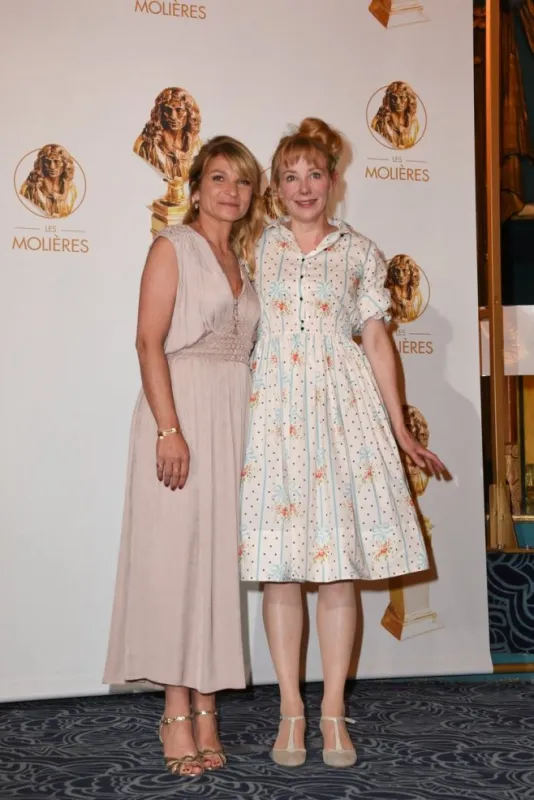ludivine de chastenet and julie depardieu arriving to the 33rd molieres awards ceremony of french theater held at the folies bergeres in paris, france, on may 30, 2022 photo by mireille ampilhac abacapresscom