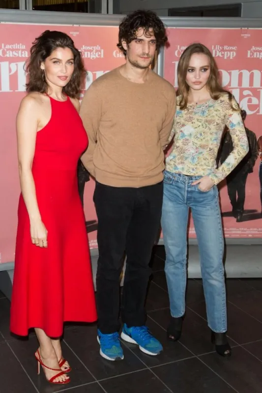 laetitia casta, louis garrel and lily-rose depp attends l'homme fidele ( a faithful man) paris film premiere at mk2 bibilotheque on december 17, 2018 in paris, france photo by nasser berzane abacapresscom , 663401 030 paris france