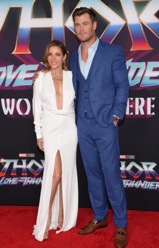 elsa pataky and chris hemsworth arriving to the ‘thor  love and thunder’ world premiere at tcl chinese theatre on june 23, 2022 in hollywood, ca photo by lisa oconnor aff abacapresscom