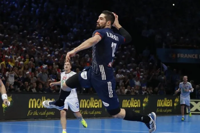 france's nicolas karabatic during the final of the 2017 handball world championships, france vs norway in accorhotels arena, paris, france on january 29th, 2017 france won 33-26 photo by henri szwarc abacapresscom , 580212 057 paris france