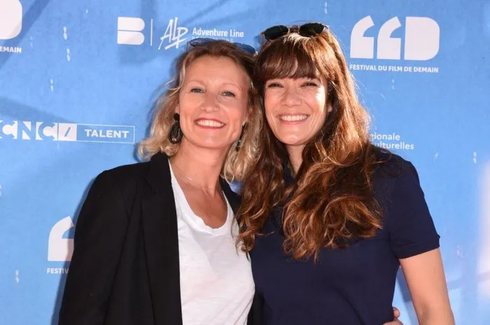 alexandra lamy and melanie doutey arrinving to the screening of 'touchees' during the 1st festival du film de demain, held in vierzon, france, on june 03, 2022 photo by mireille ampilhac abacapresscom
