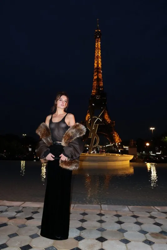 charlotte lawrence attending the saint laurent womenswear spring summer 2023 show as part of paris fashion week in paris, france on september 27, 2022 photo by jerome domine abacapresscom