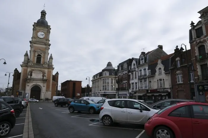 cars parked seen in streets of lens, france on feb 1