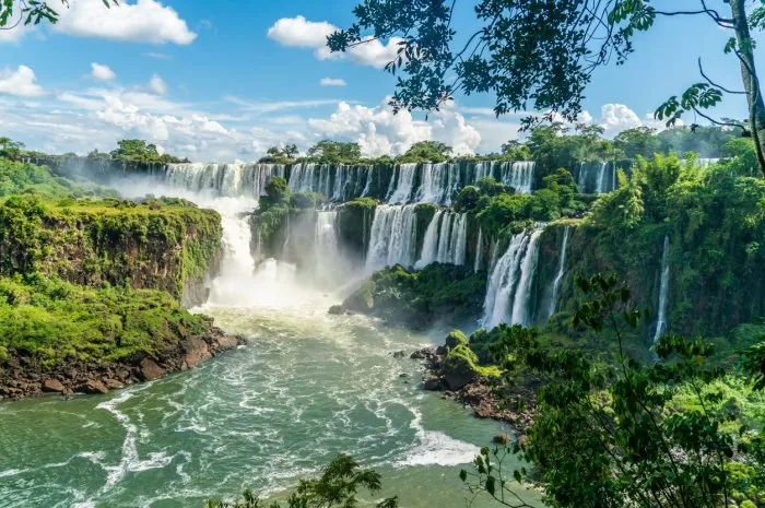part of the iguazu falls seen from the argentinian national park