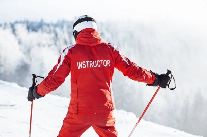 ski instructor trains people