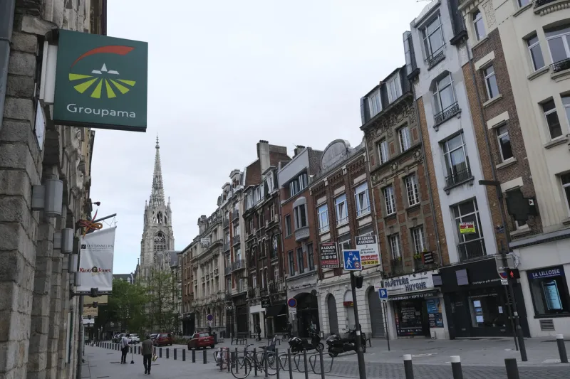 closed commercial stores in centre of lille, france on jun 28