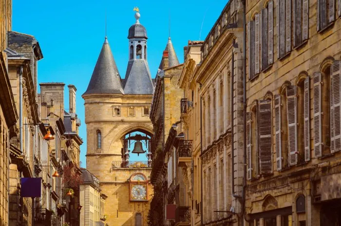 street view of old city in bordeaux, france, typical buildings from the region, part of unesco world heritage