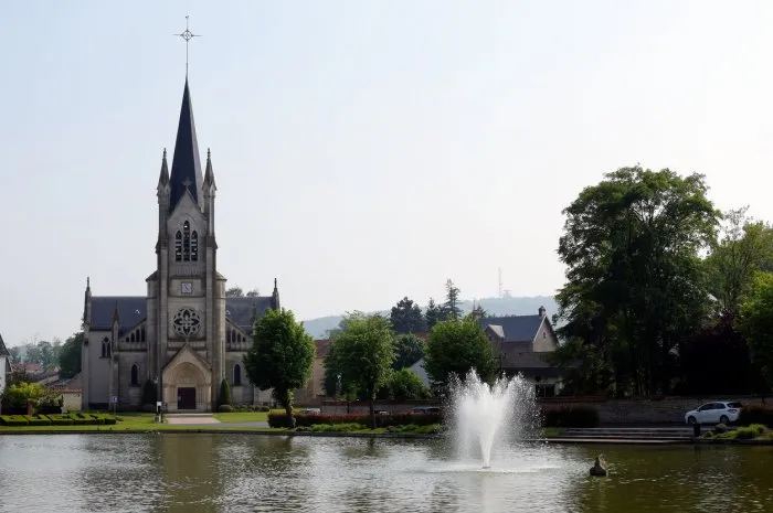 church in gueux (marne), france space for text