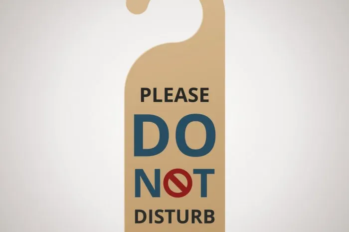do not disturb cardboard door hanger, vector illustration