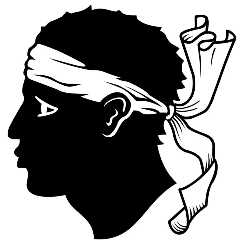 moorish head symbol in black and white