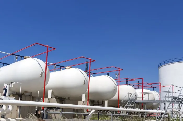 petroleum storage tanks on petrochemical plant
