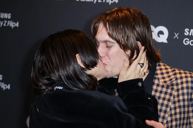 soko and guest attend gq women and men of the year awards 2022 photocall held at kimpton hotel on november 29, 2022 in paris, france photo by jerome dominé abacapresscom