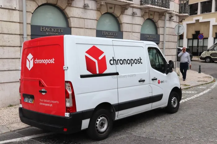chronopost delivery van in lisbon, portugal chronopost is part of dpd group postal company