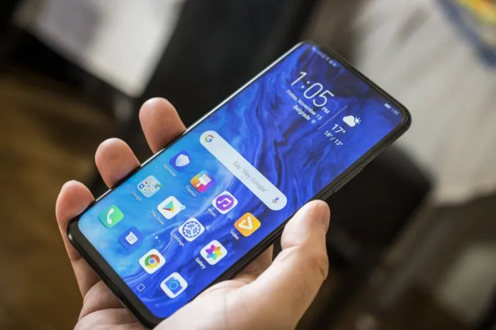 belgrade, serbia – november 15th, 2019  honor 9x smartphone in a female hand