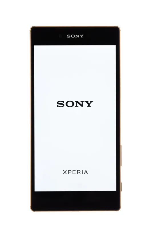 varna, bulgaria - november 25, 2015  cell phone model sony xperia z5 premium has ips lcd capacitive touchscreen, 23 mp camera, and 2160 x 3840 px resolution announced 2015, september