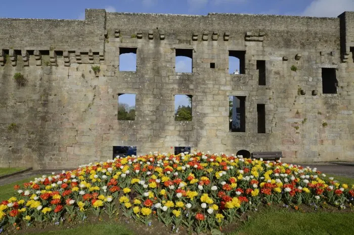 town wall in hennebont, brittany, france