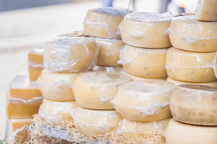 home made farmer's cheese kiosk, craft cheese product shop