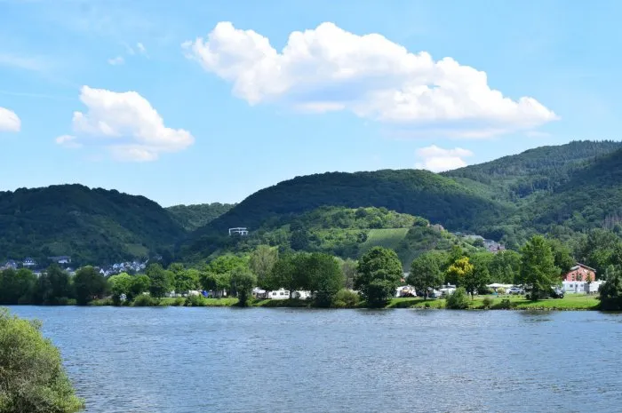 mosel shore with camping