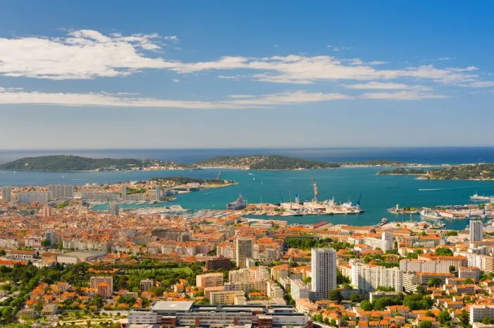 cityscape of toulon in a summer morning