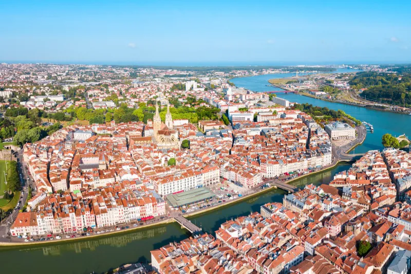 bayonne aerial panoramic view bayonne is a city and commune in south-western france
