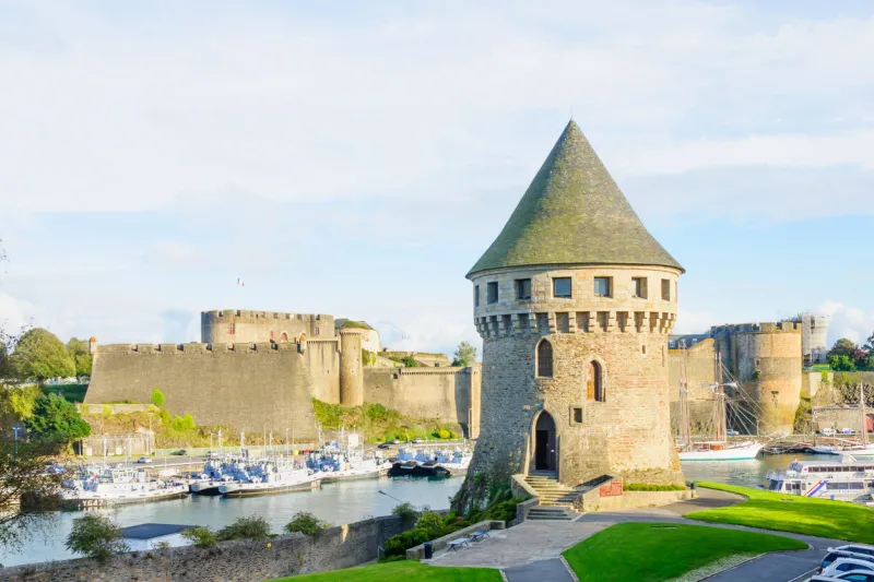 brest, france - september 28, 2012  view of the entrance of the port, in brest, brittany, france