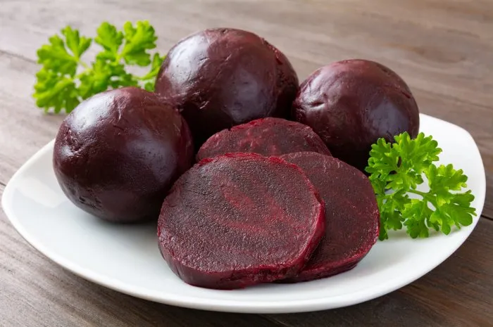 boiled red beets
