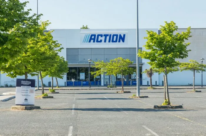 action low cost store in rives d'arcins commercial center in bordeaux, france