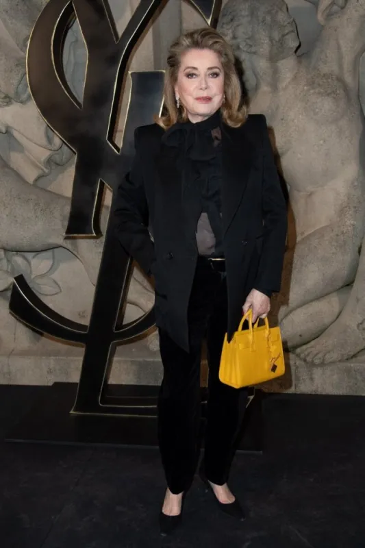 catherine deneuve attending the saint laurent womenswear fall winter 2023-2024 show as part of paris fashion week in paris, france on february 28, 2023 photo by aurore marechal abacapresscom