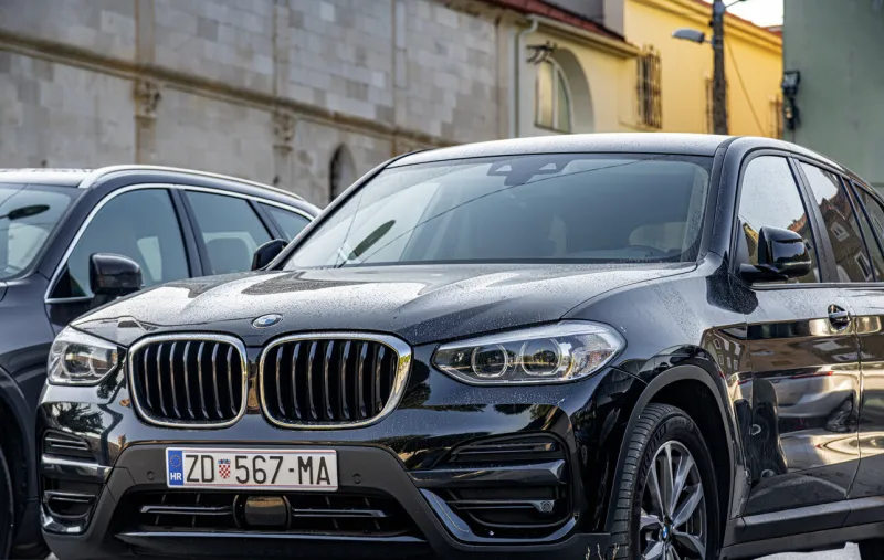 zadar, croatia - july 30, 2021  bmw x5 car in the city parking lot, in zadar, croatia