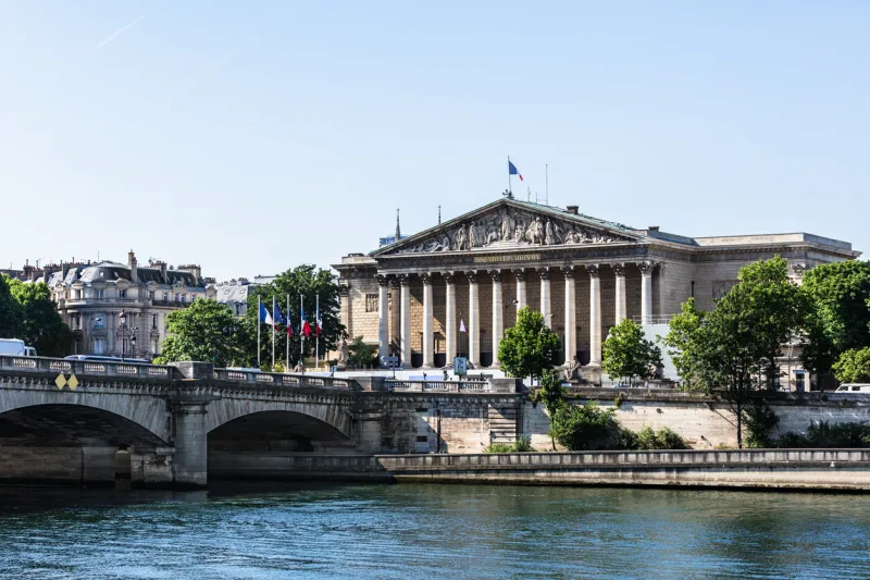 the national assembly (assemblee nationale) is the lower house of the parliament of france the official seat of the national assembly is the palais bourbon on the banks of the river seine paris, francennn