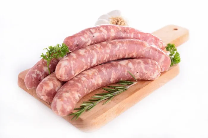raw sausage on board