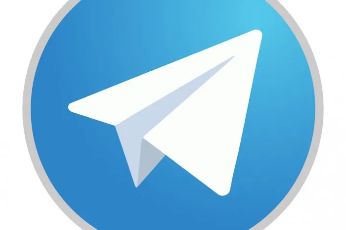 white paper plane on blue background vector illustration telegram icon