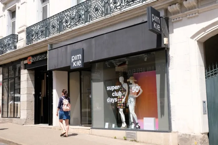 vannes, france, june 14, 2022   pimkie brand store in the city of vannes