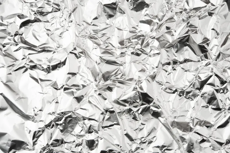 foil silver crumpled metal aluminum texture background surface decoration backdrop design photo hi resolution