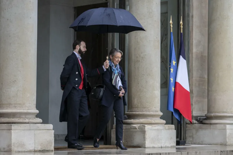french prime minister elisabeth borne leaves the elysee presidential palace after attending the weekly cabinet meeting, in paris on may 10, 2023 photo by eliot blondet abacapresscom , 852381 010 paris france