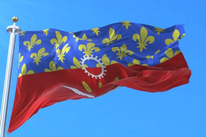 flag of department of seine-saint-denis in Île-de-france, france 3d rendering