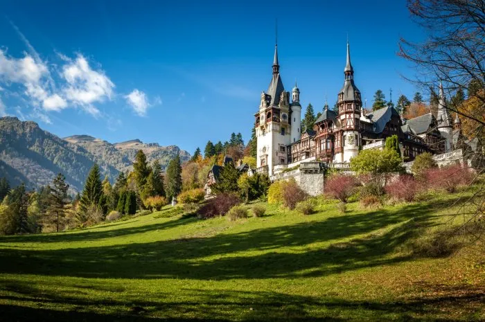 sinaia, romania - october 19th,2014 view of peles castle in sinaia, romania, built by king carol i of romania the castle is considered to be the most important historic building in romania