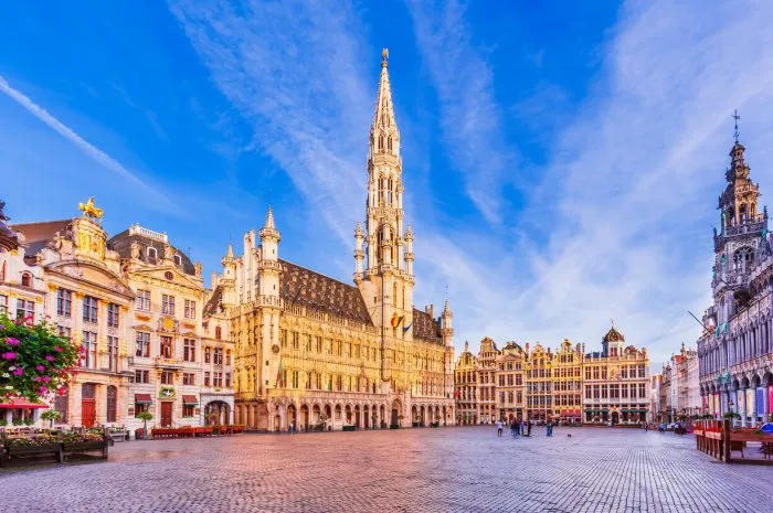 brussels, belgium grand place market square surrounded by guild halls