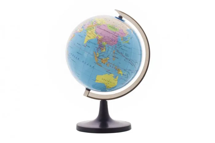 the globe isolated white background