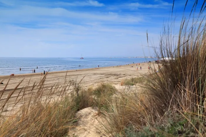 grand travers beach (plage du grand travers) in la grande-motte resort of languedoc region in france