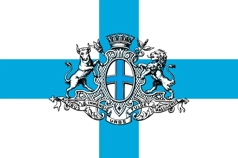 simple flag of marseille correct size, proportion, colors