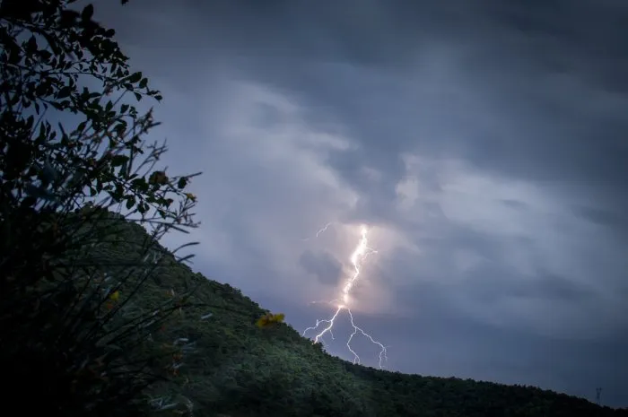 lightning - thunderstorm in the sky - vercors - france
