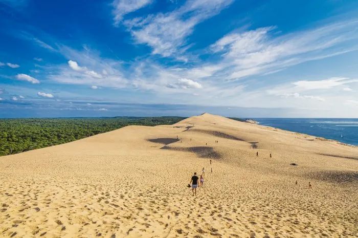 dune of pilat, the tallest dune in europe, situated on the arcachon bay, france