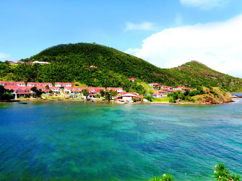 holiday homes on the seashore of terre-de-haut at the iles des saintes, guadeloupe