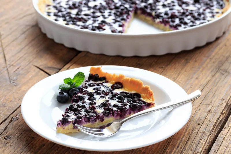freshly baked blueberry cake